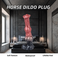 Gros jouet sexuel en silicone en forme de cheval géant, plug anal et gode anal pour la masturbation anale des femmes et des hommes, énorme plug anal animal