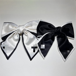 Buena calidad de lujo Vintage moda famosa marca pelo arco Clip satén tela Hairbow cinturón letra LOGO impreso horquilla Barrette - Product Image 2