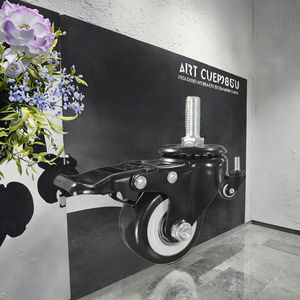 Rodízios Industriais de Polipropileno com Haste/Placa, 1.5-2.5 Polegadas, Pretos, com Trava, para Móveis, Camas e Mesas, Pequenos, Giratórios, com Rosca - Product Image 3