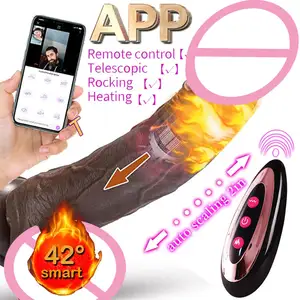 アプリ制御リモートコントロールストレッチスイングリアルなディルド振動女性のためのスラスト加熱バイブレーターディルド大人の大人のおもちゃ