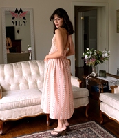 2025 élégant sans manches Rose rayure imprimer luxe maillots de bain femmes col en v profond vacances Maxi couvrir robe avec poche