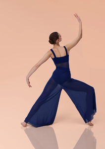ステージブティックレオタード下セパレートソフトメッシュワイド脚パンツツーピースダンスコスチューム - Product Image 3