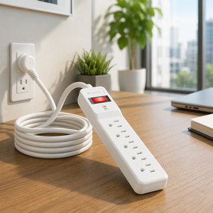 6-fach Steckdosenleiste mit Überspannungsschutz, Reset-Schalter und Lichtanzeige, ETL-zertifiziert - Product Image 1