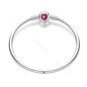 Bracciale Placcato Argento Fine con Charm e Perline di Fabbrica, Braccialetto Gioiello alla Moda da Donna, Braccialetto Rigido Femme per Creare Charm - Product Image 2