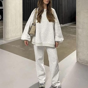 Ensemble de survêtement streetwear oversize personnalisé avec logo, 500 g/m², 100 % coton French Terry, sweat-shirt chaud et pantalon de jogging décontracté pour l'hiver - Product Image 1