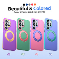 Étuis magnétiques pour téléphones portables Samsung Galaxy S26 Ultra S25 Plus S25 S24 FE 360 °   Coque de téléphone de luxe colorée avec béquille rotative
