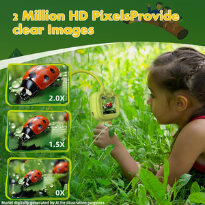 กล้องตรวจสอบขนาดเล็กสำหรับเด็ก HD 720P เซ็นเซอร์ CCD TF กำลังขยาย 3000X-5000X ไร้สาย หน้าจอ IPS สี 2.4 นิ้ว กล้องเอนโดสโคปของเล่น - Product Image 5