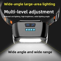 Lampe frontale LED ultra-lumineuse intelligente rechargeable à induction et à intensité variable, lumière blanche, avec clip pour casquette – Portable pour la pêche, l'autodéfense et les activités de plein air
