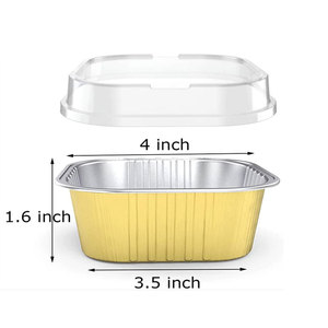 112X112X30Mm 220Ml Blue Gold Black Olourful <span class=keywords><strong>Square</strong></span> Smooth Wall Aluminum Foil Cup Với Nắp Niêm Phong Nhiệt <span class=keywords><strong>Baking</strong></span> CSQ220 YYSMALLCAP - Product Image 1