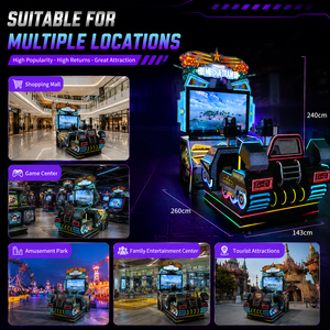 Simulateur <span class=keywords><strong>de</strong></span> char virtuel pour enfants, jeu d'arcade avec pistolet, 2 places, 500W, 110/220V, logo personnalisé, éclairage, détection <span class=keywords><strong>de</strong></span> mouvement en métal - Product Image 6