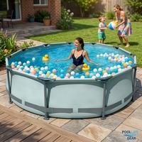 Jilong Marken-Kreisförmiger PVC-Schwimmbeckenrahmen für den Heimgebrauch, faltbar & tragbar, umweltfreundlich, einfache Installation, 23 kg