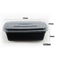 Boîte à lunch jetable en plastique PP rectangulaire Vente en gros Récipient alimentaire à emporter jetable pour micro-ondes Conteneurs à emporter