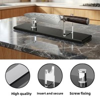 Support de Couteaux en Acrylique Vertical Non Pliable, Meilleure Vente, pour Outils de Cuisine, Couteaux à Fruits et Utilitaires, Conception Facile à Nettoyer