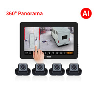 Système de surveillance VEISE 1080P Truck/Bus 360 ° Bird's Eye View Vue inversée Calibration d'une minute Écran tactile LCD Aviation