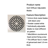 Diffuseur d'air tourbillonnant pour système CVC, 32 lames