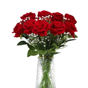 Bobo kain sutra mawar pangkas 30cm, dekorasi rumah mawar untuk pernikahan Hari Valentine