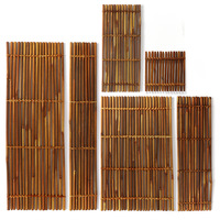 Décorations de radeau en bambou rectangulaires faites à la main, style oriental, pour la présentation de sashimi, de viande grillée, de fruits de mer, pour la maison et les fêtes