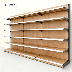 Scaffali per Supermercato JIUSHUN, Colore Legno, Monofacciali, Metallici, per Negozi di Alimentari e Minimarket - Product Image 1