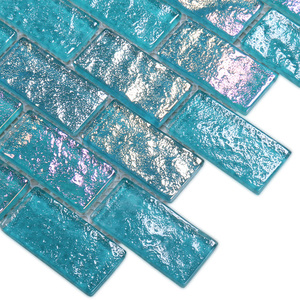 Hôtel arc-en-ciel effet irisé <span class=keywords><strong>Aqua</strong></span> vert verre piscine mosaïque pour décoration murale - Product Image 6