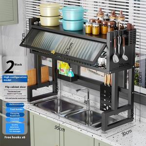 Organizador Multifuncional de Metal para Utensilios de Cocina, Escurreplatos para Fregadero, Estante de Almacenamiento Vertical para Encimera o Armario - Product Image 5