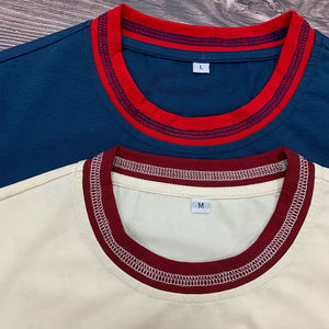 New Stylish Custom Screen Print 95 Cotton 5 Spandex High Elastic Lady Tee Women's Cropped Slim Fit Contrast <b>Stitch</b> <b>T</b>-<b>shirt</b> - Product Image 5