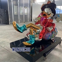 Sculpture de canard porte-monnaie grandeur nature en fibre de verre électroplaquée, design animalier Pop Art, décoration intérieure, best-seller