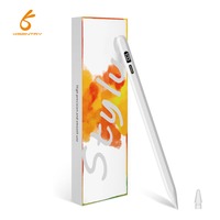 Stylet actif avec affichage LED du niveau de batterie, détection d'angle d'inclinaison, adsorption magnétique, rejet de la paume, 130 mAh pour iPad