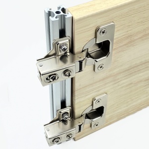 20 Bisagras de cierre suave empotradas con tornillos, bisagra de perfil de aluminio para gabinetes, placa de conexión a juego para aplicaciones en cocinas y salas de estar - Product Image 4