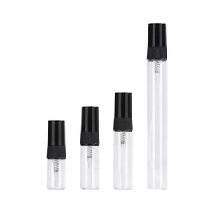 Frascos de Perfume de Vidrio Transparente Cilíndricos de 2 ml, 3 ml, 5 ml y 10 ml, Mini Botellas de Muestra con Pulverizador de Plástico, Atomizador de Perfume, Tubo de Ensayo - Product Image 1