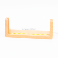 Support de cadre photo en bois en forme de U avec base LED pour table, bureau, décoration de pièce