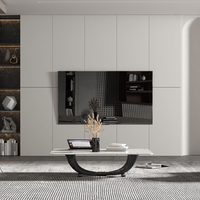Meuble TV de rangement minimaliste pour hall d'hôtel, en MDF blanc, frêne classique, contemporain, doré
