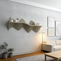 Étagère murale flottante en bois Art Déco WD045, écologique et durable, couleur personnalisable, meuble décoratif pour la maison et le bureau
