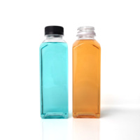 500ML 16 oz Bouteille de jus de presse à froid en plastique PET vide carré français pour l'emballage de boisson