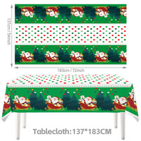 Nouvelles fournitures pour fêtes de Noël, set de table jetable pour la décoration des personnes âgées, matériau PE, chemin de table décoratif