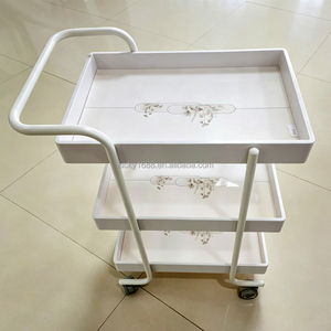Chariot de Salon Mobile Moderne à 3 Niveaux, Chariot de Rangement pour Équipement de Beauté et <span class=keywords><strong>Spa</strong></span>, Chariot Utilitaire Médical et Esthétique à 4 Roues - Product Image 3