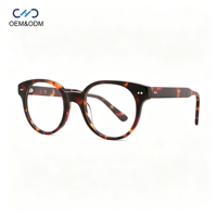 VA4535 Lunettes de vue unisexes vintage en acétate, monture ronde surdimensionnée, monture intégrale rétro, lunettes optiques pour femmes et hommes