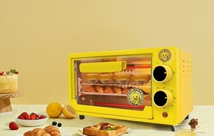 Horno Eléctrico Multifuncional Pequeño de 12L, Color Amarillo, con Temporizador, para Hornear en Casa, Ideal para Regalo, Uso Doméstico - Product Image 4