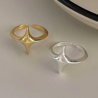 Bague Étoile Simple Style INS Tendance et Élégante pour Femme, en Cuivre Électroplaqué, Design Original, Idéale pour le Bureau ou les Fêtes, Cadeau Parfait