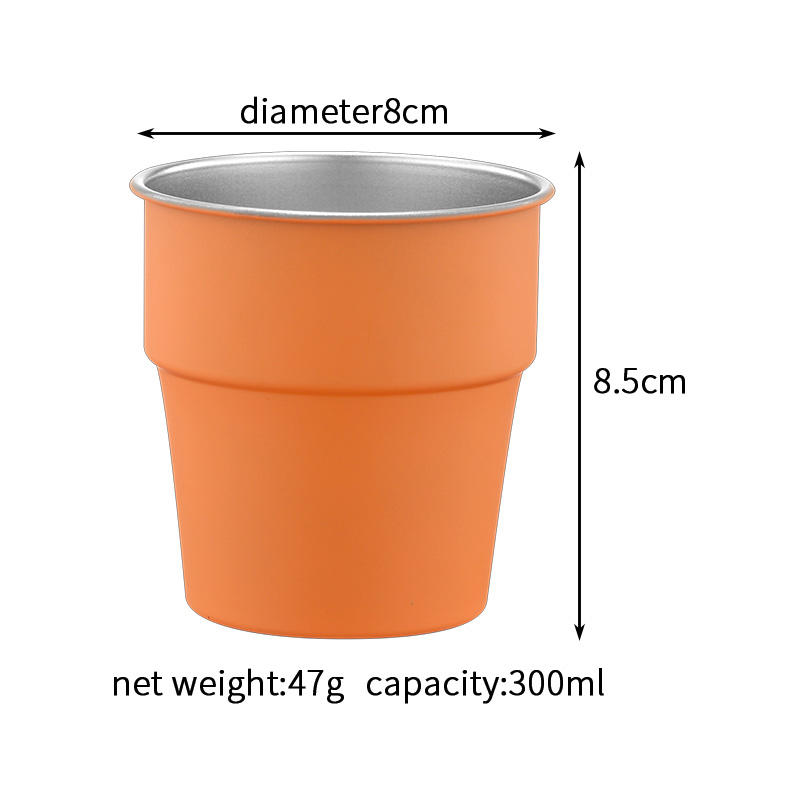 304 Stainless Steel Camping Cup (orange color)