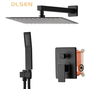 Máy Trộn Vòi Hoa Sen Hình Vuông Giấu Kín Bằng Thép Không Gỉ Chất Lượng Cao Giảm Giá Mạnh Vòi Trộn Vòi Hoa Sen Trong Tường Màu Đen Cho Phòng Tắm Trực Tuyến - Product Image 1