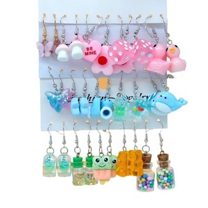 Juego de Pendientes Colgantes de Frutas, Resina, Cereza, Fresa, Plátano, Pendientes de Dibujos Animados a la Moda para Mujeres y Niñas - Product Image 6