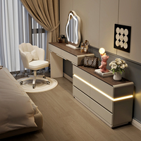 Ensemble de coiffeuse de style moderne européen de luxe, dernier modèle, avec miroir lumineux pour chambre à coucher, table de maquillage pour filles