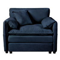Ensemble de canapé-lit moderne surdimensionné avec pouf, revêtement en chenille douce, hauteur réglable, sans dossier, sans accoudoirs, meubles mobiles