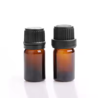 5ml 10 ml 15ml 20ml 30ml 50ml Bouteille en verre d'huile essentielle ambrée Flacon compte-gouttes Euro avec bouchon inviolable et réducteur d'orifice