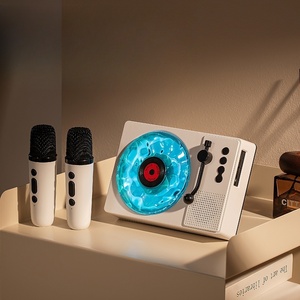 Altavoz <span class=keywords><strong>Karaoke</strong></span> Portátil para Exteriores con Lámpara Proyector RGB, Batería Recargable de 1500mAh para Reproductor de Discos Retro 5.4 - Product Image 1