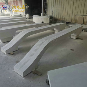 Nuevos Bancos de Parque Irregulares de Piedra Mágica UHPCGRC, Hechos a Medida, Blancos y Grises, Muebles de Jardín para Exteriores - Product Image 1