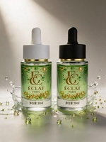 Prix d'usine – Flacon compte-gouttes rond transparent de 30 ml pour mini-parfum/huile essentielle et sérum de soin de la peau avec bouchon compte-gouttes doré