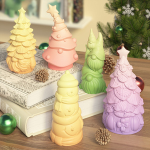 Molde de Silicona 3D para Velas y Pasteles de Gnomos Navideños, Herramientas para Pasteles de Árbol de Navidad Hechas a Mano - Product Image 3