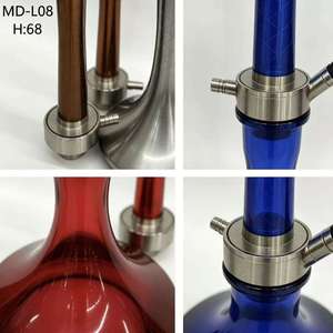 Blue Glass <b>Hookah</b> Modern Water <b>Pipe</b> Metal Tube Portable Smoking Set With Mouthpiece - Product Image 3