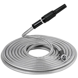 خرطوم حديقة من الفولاذ المقاوم للصدأ 304 بطول 9 أقدام و15 قدم و200 قدم، خرطوم مياه عالي الجودة للحدائق، طقم خرطوم حديقة معدني - Product Image 2